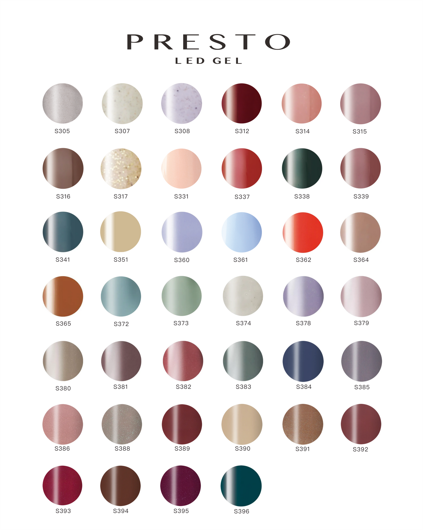 Presto Color Gel Polish S301-S400
