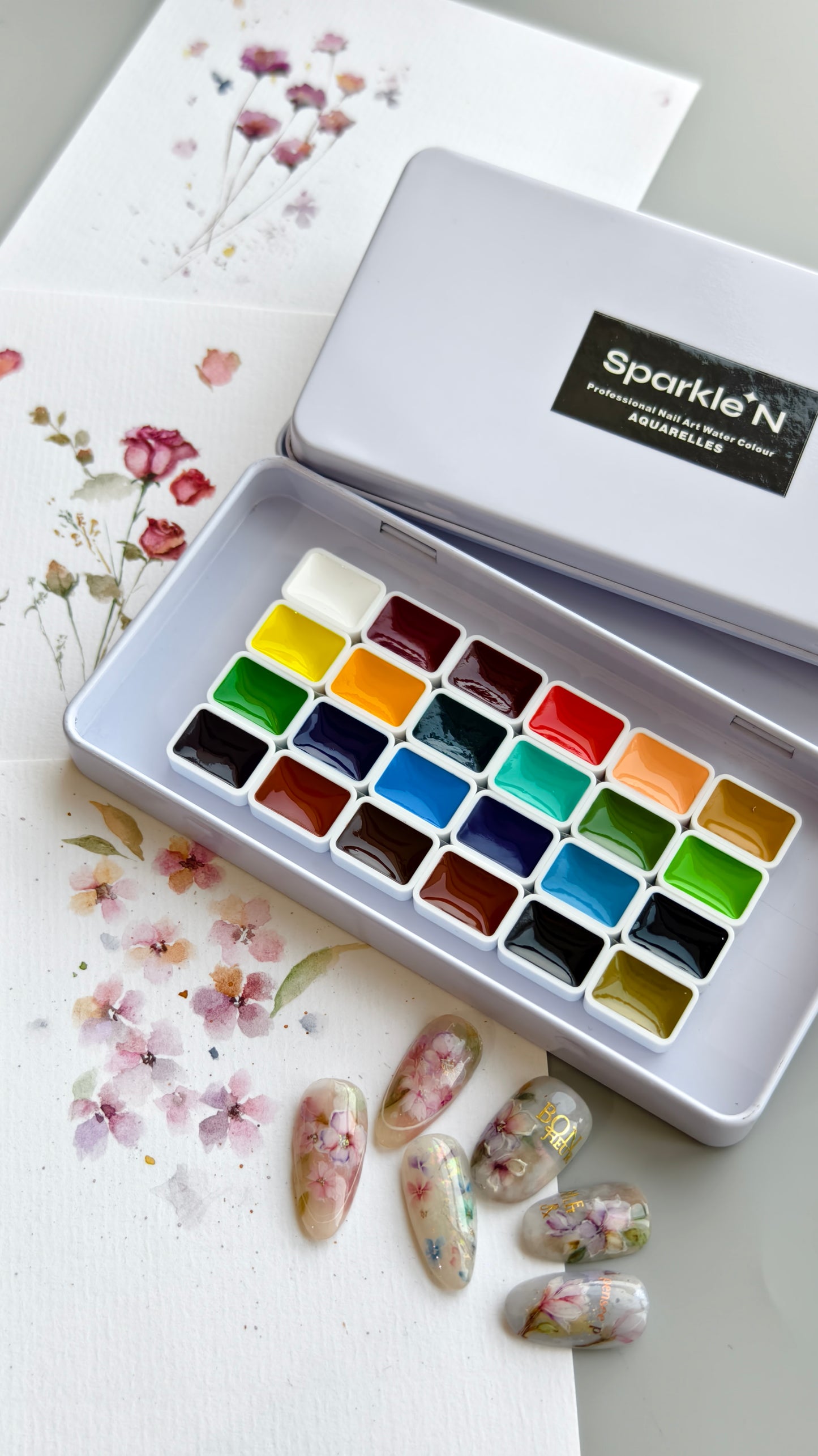 Sparkle'N 24 Professional Nail Art Watercolor Palette