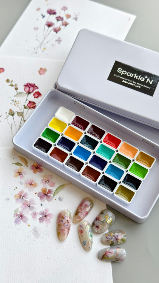 Sparkle'N 24 Professional Nail Art Watercolor Palette