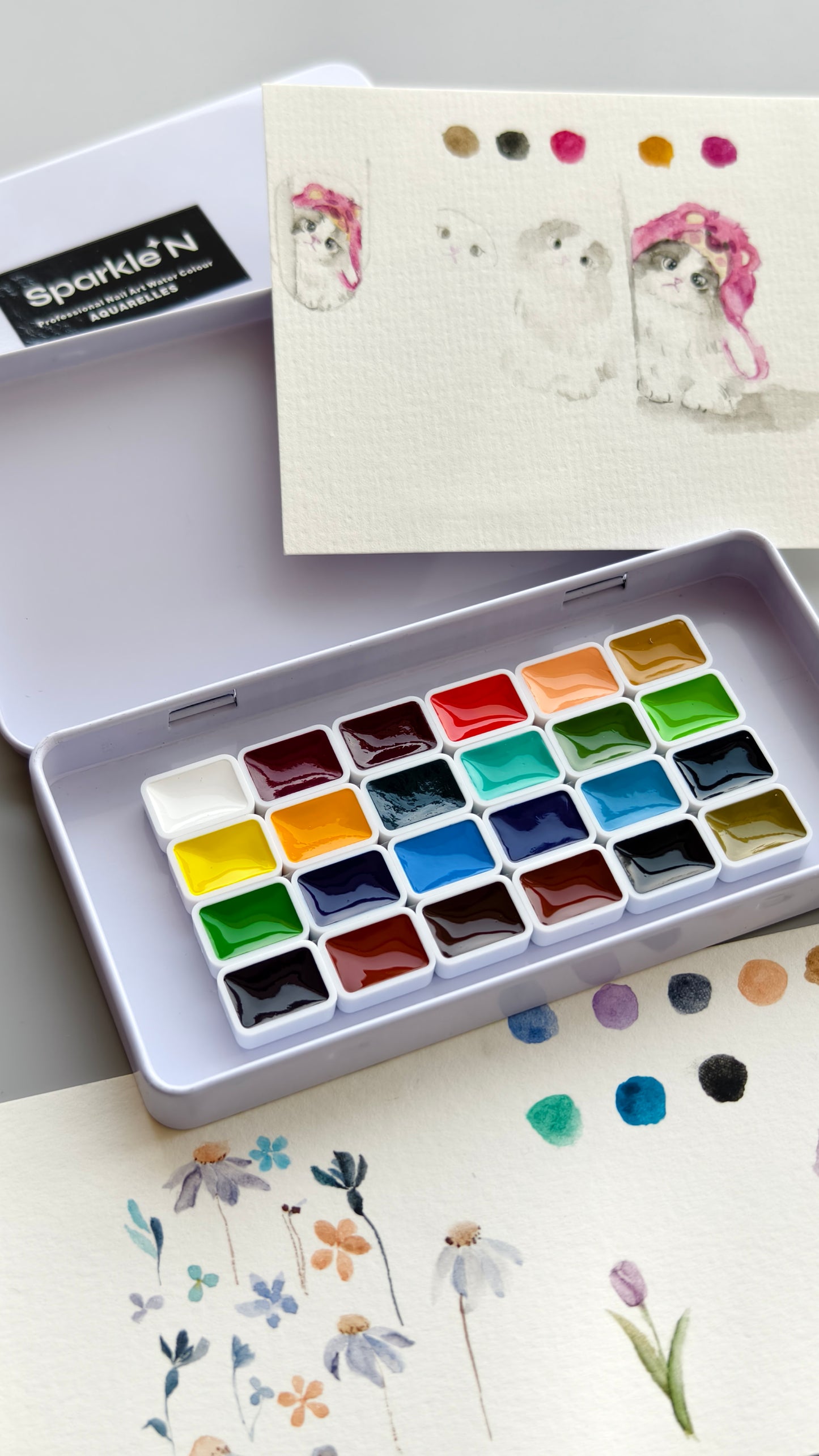 Sparkle'N 24 Professional Nail Art Watercolor Palette
